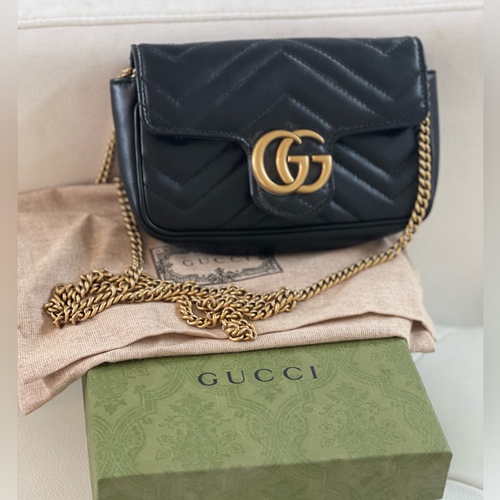 Authentic Gucci GG marmont  bag mini black